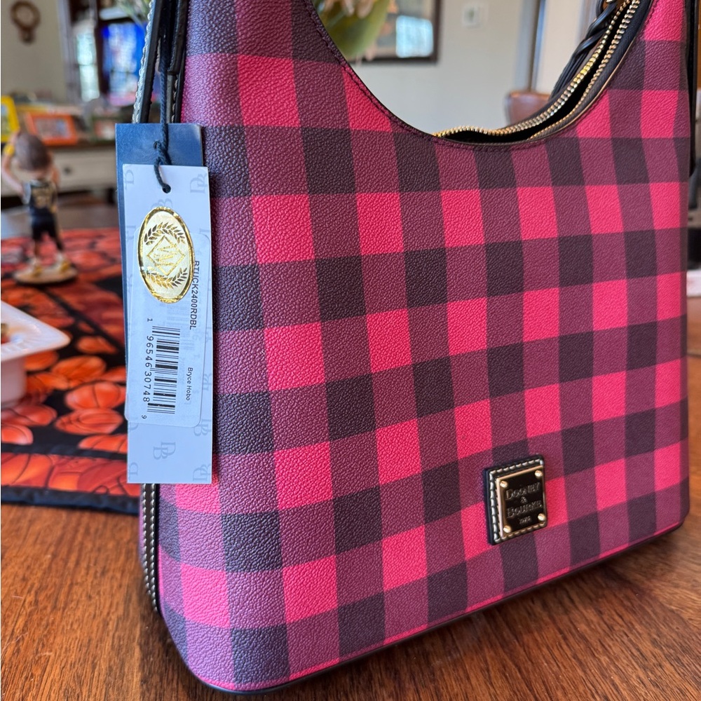 Dooney & Bourke Red and Black Buffalo Plaid Shoulder Bag - Picture 3 of 10